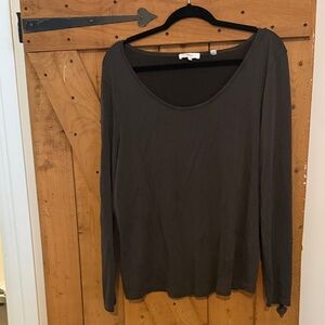 Vince. Women's Long Sleeve Top in olive green